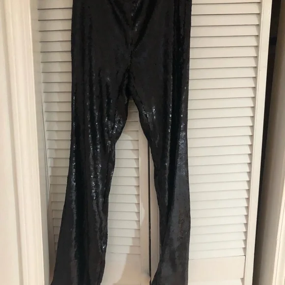 Future Collective Black Sequin Pants by Kahlana Barfield Brown Size 12 - Picture 3 of 7